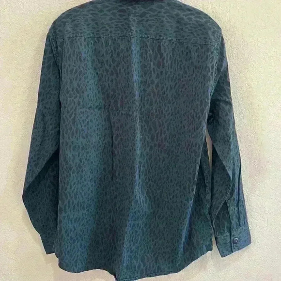 AMERICAN EAGLE Surplus Military Shirt Medium Blue Cheetah PUNK Jacket - Picture 8 of 8